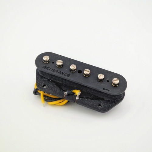 Dirty Harry Tele Bridge with Matte Black top and Yellow/Black Pushback wire