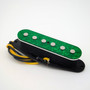 Vintage Tallboy Strat with Green Sparkle top and Yellow/Black Pushback Wire