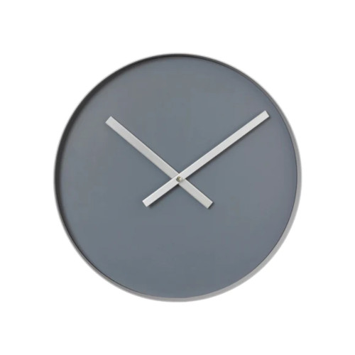 In stock! Discount Blomus Rim Wall Clock - Steel Grey Ashes of Roses - Large 16 in