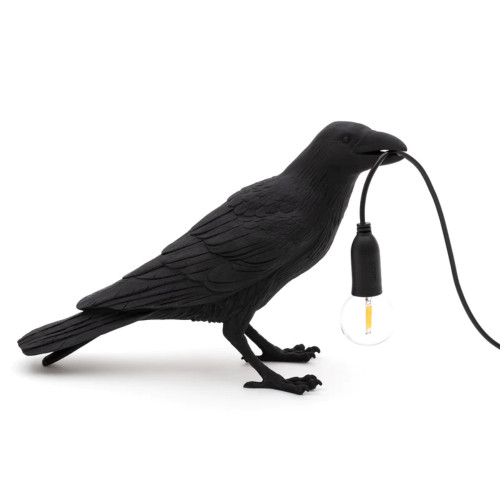 In stock! Discount Seletti Bird Waiting Lamp - Black
