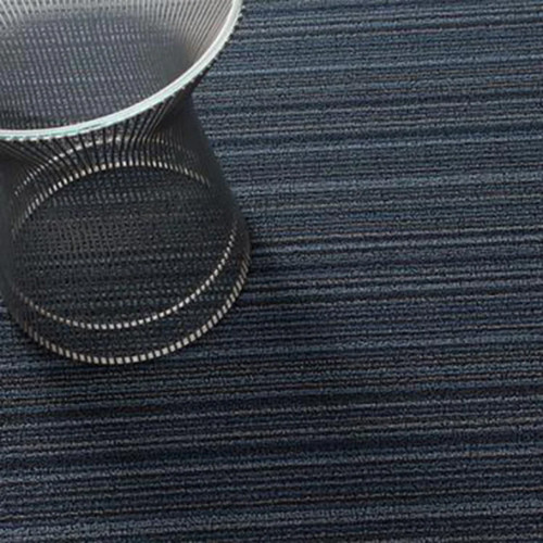 In stock! Discount Chilewich Skinny Stripe Indoor Outdoor Shag Mat - Blue - Big Mat: 3 Ft x 5 Ft