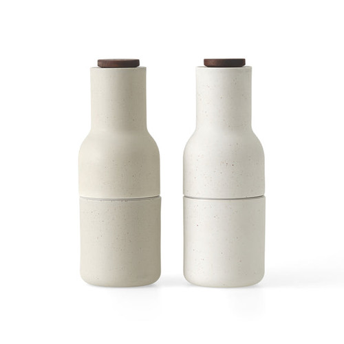 In stock! Discount Menu Bottle Grinders Salt and Pepper Shakers - Sand with Walnut Lid