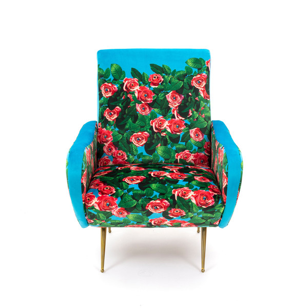 In stock! Discount Seletti Toiletpaper Wooden Armchair - Roses