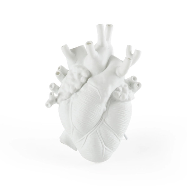 In stock! Discount Seletti Love in Bloom Heart Shaped Vase - White