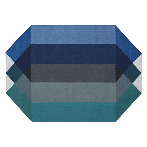 In stock! Discount Gandio Blasco GAN Rugs Diamond Rug - Blue-Green - 6 Ft 7 In x 8 Ft 6 In