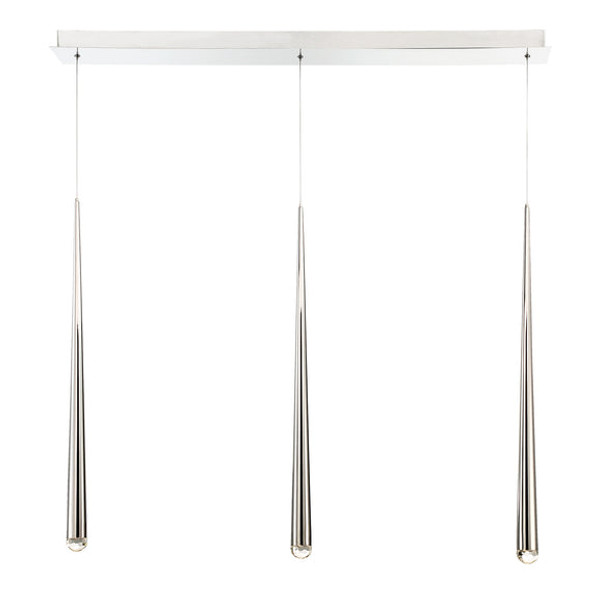 In stock! Discount Modern Forms Cascade Crystal LED Linear Chandelier - Polished Nickel - Five Lights