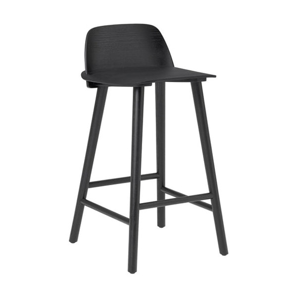 In stock! Discount Muuto Nerd Counter Stool - Black - Counter 25.5 in