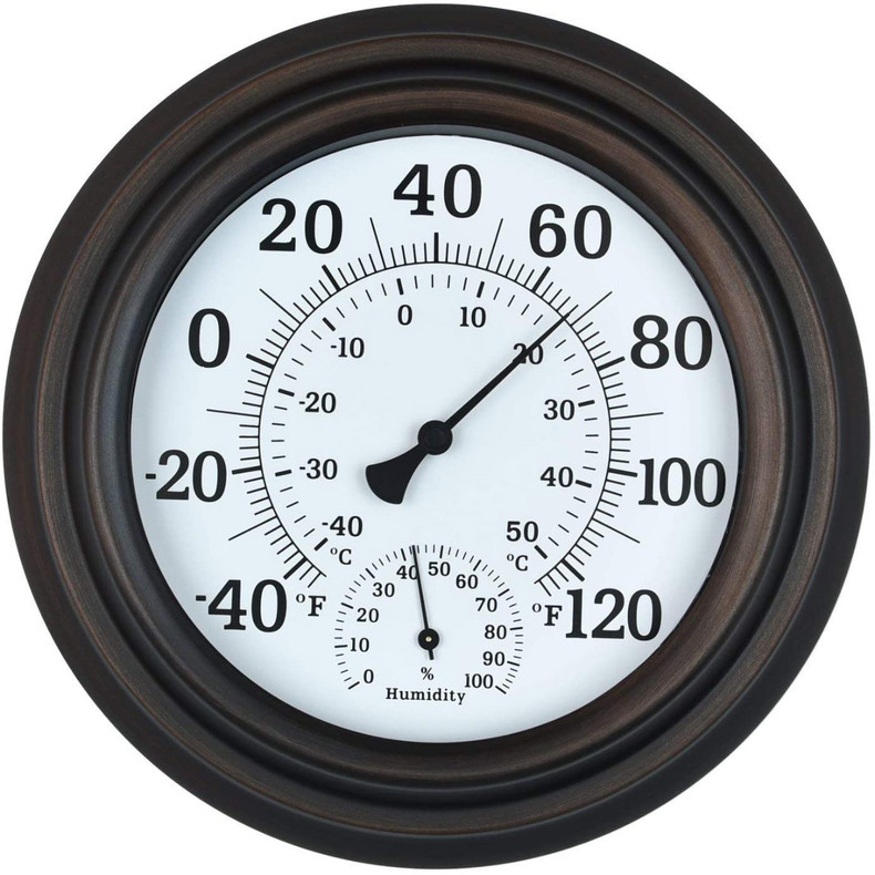 8-Inch Indoor Outdoor Thermometer in Bronze