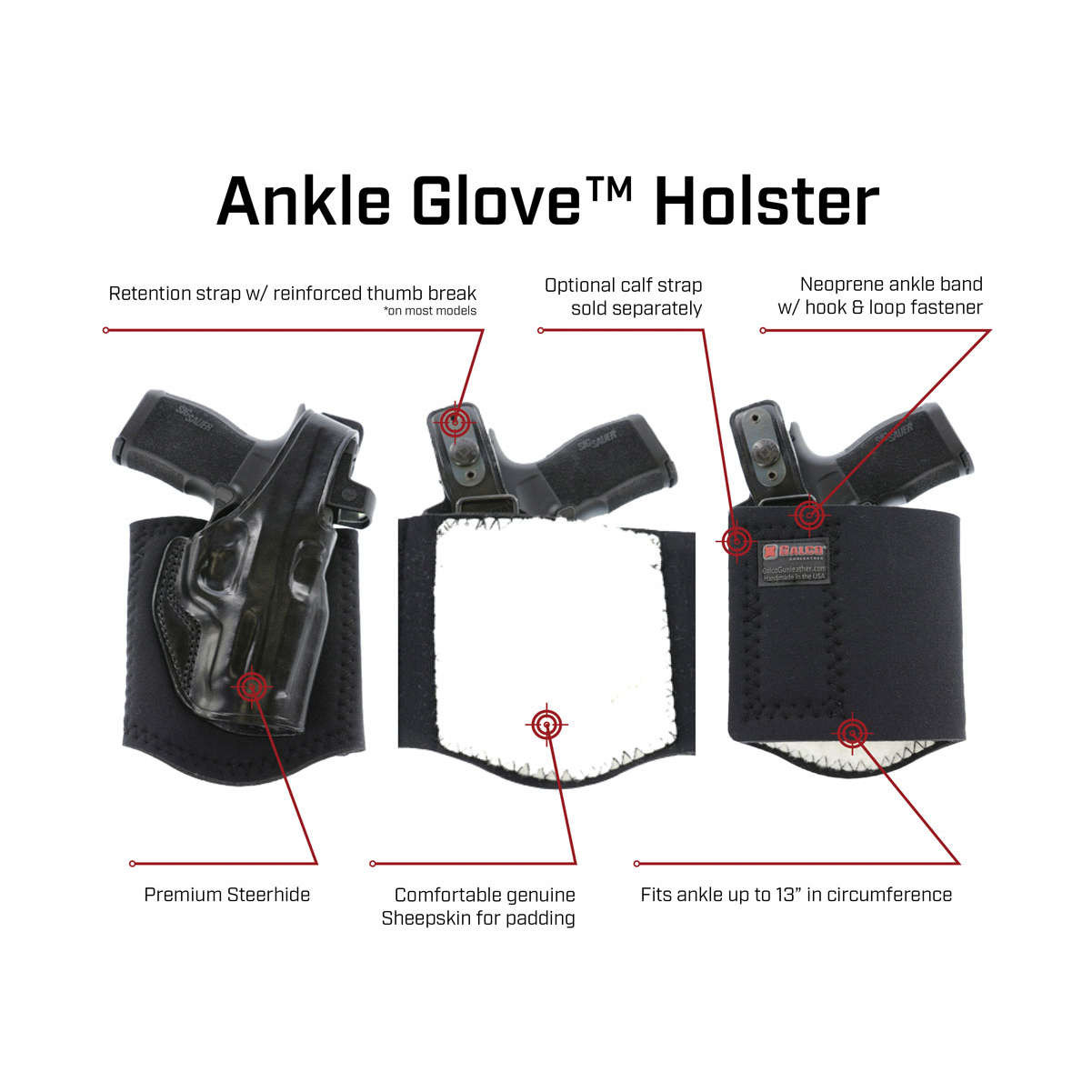 thumbnail image 2 of Black Boot Wrap Gun Holster With Mag Pocket 2 of 14