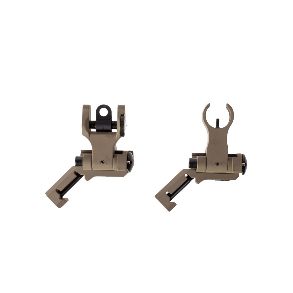 thumbnail image 2 of Tactical Metal Folding Front & Rear BUIS Sight Set - Black, Rail Mount For Rifles 2 of 6