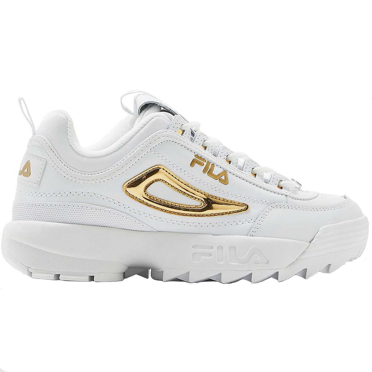 fila disruptor white and gold
