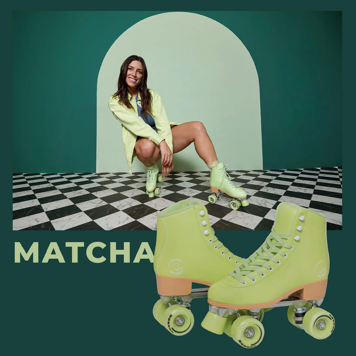 C SEVEN Adults Cute Matcha Roller Skates C7-RSU-MTCH