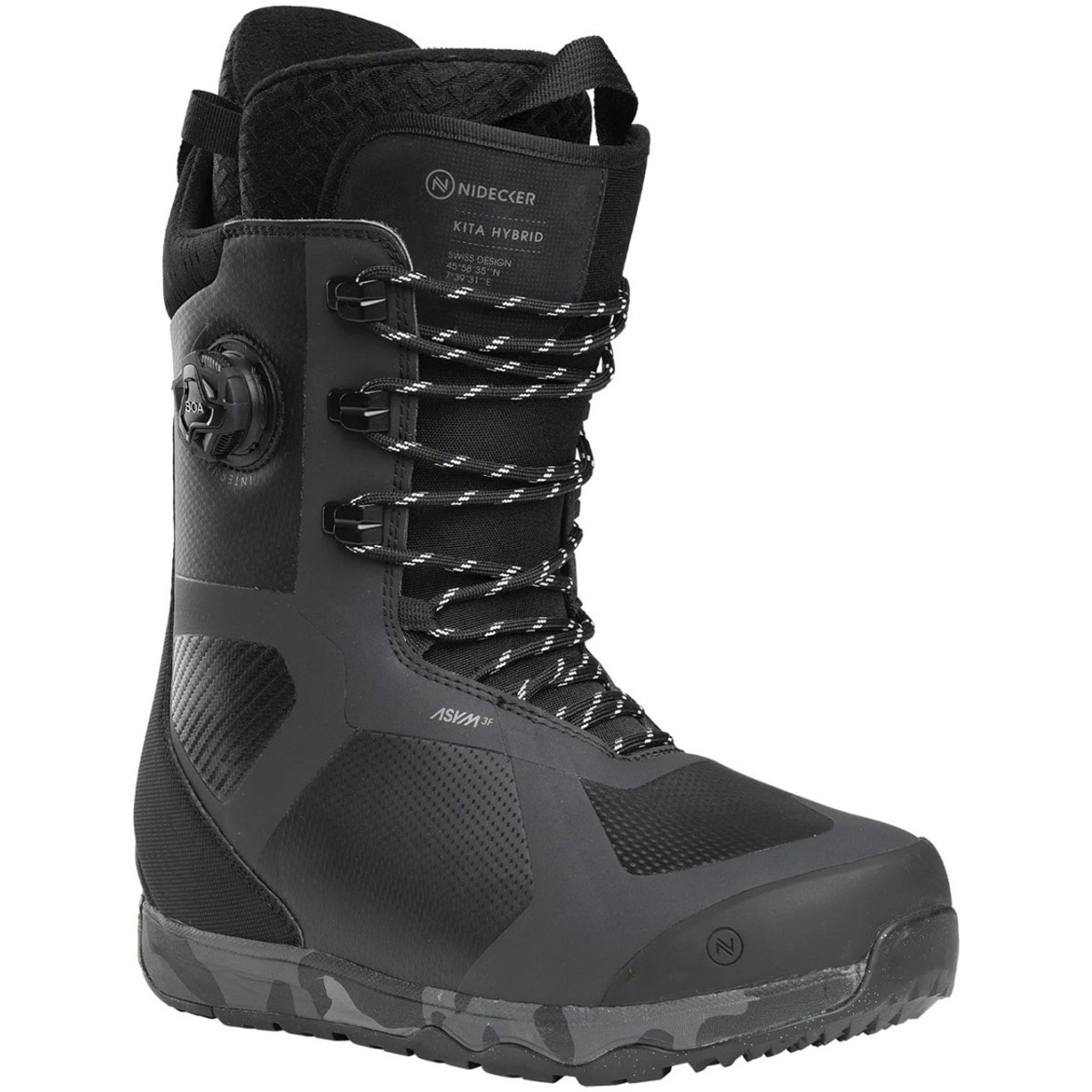 NIDECKER Mens Kita Hybrid Snowboard Boots N24BTMKTLBK