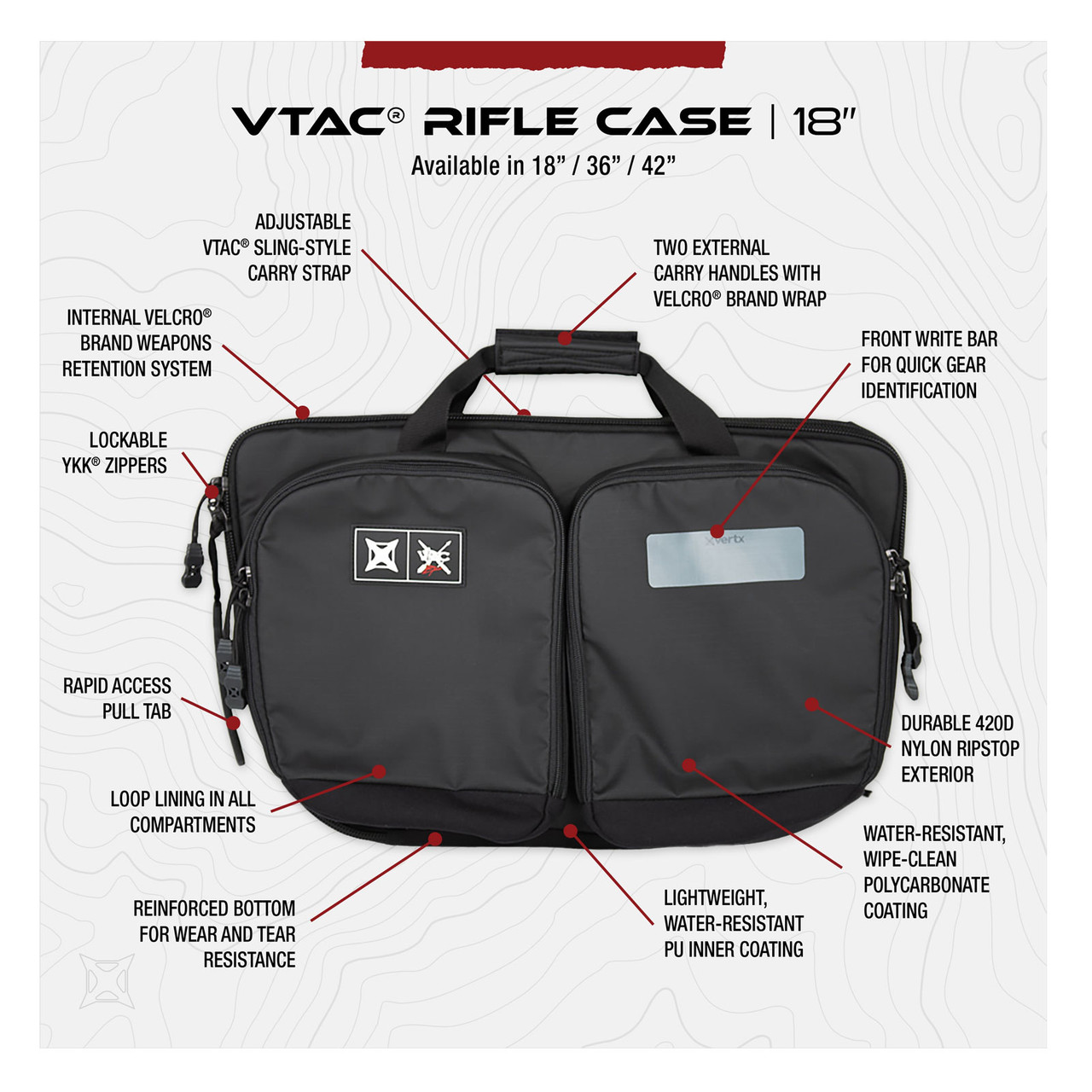 VERTX VTAC 18in Its Black Rifle Case F1-VTX5711-IBK