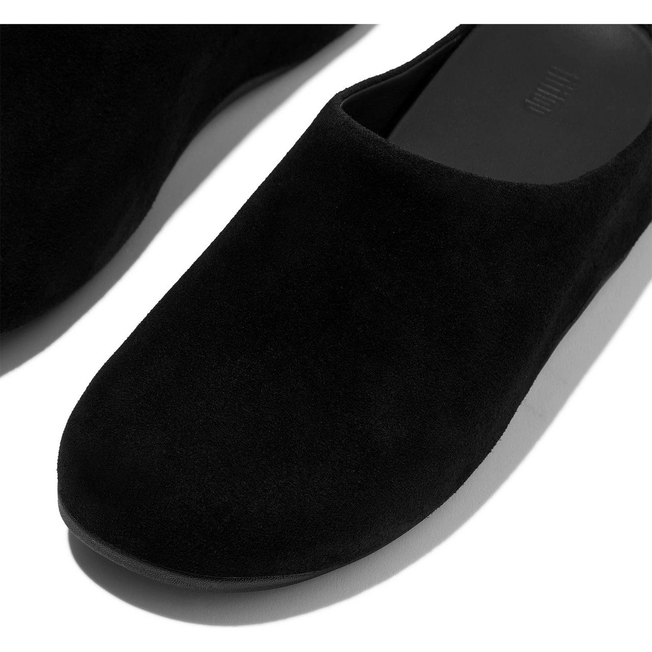 FITFLOP Womens Shuv Suede All Black Clogs E5P-090