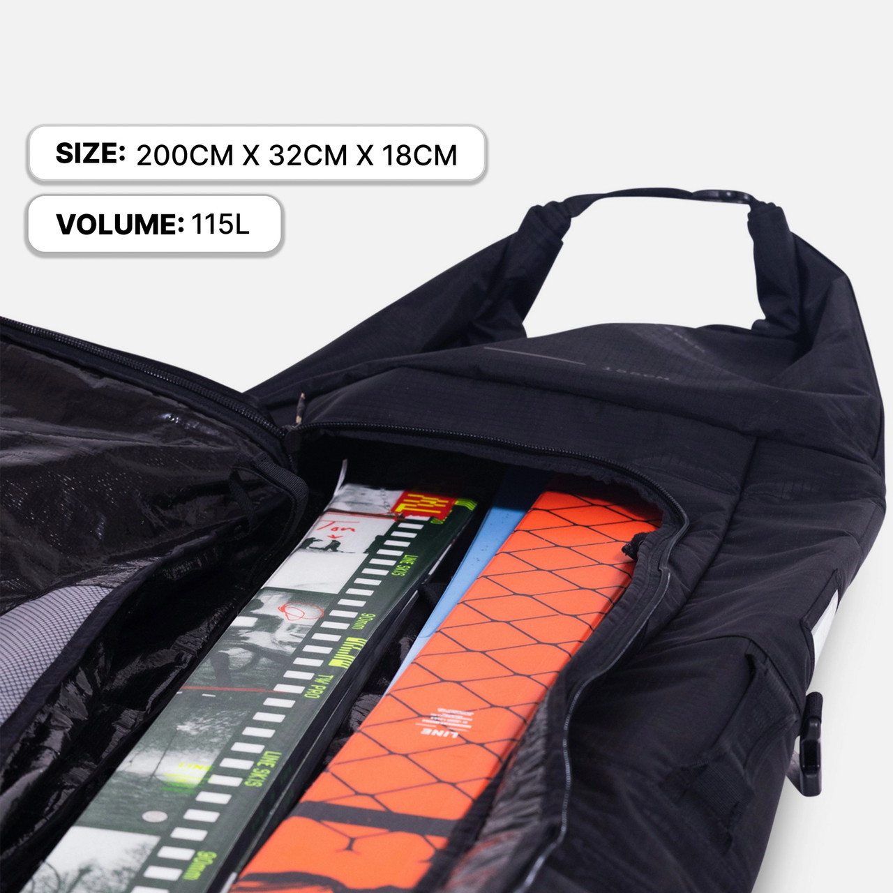Line Roll Top Roller Ski Bag - Thumbnail 4