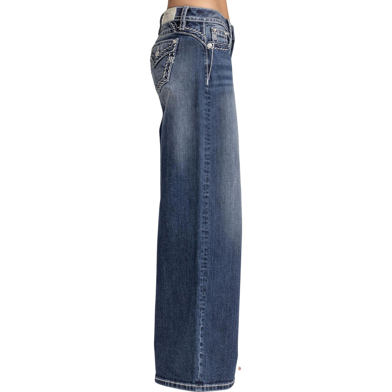 MISS ME Classic Stitched Wide Leg Jeans M5014W426