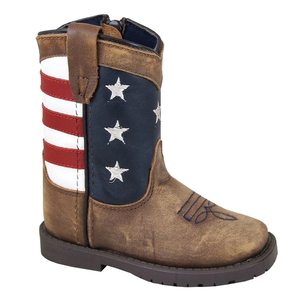 Bottes Western Homme Smoky Mountain 6487 - Taille 7.5 - Cuir Marron Avec Broderies