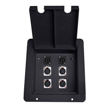 ELITE CORE Recessed Floor Box with 4 XLRF and 2 Speakon Connections (FB4-SP)
