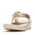 FITFLOP Women's Lulu Padded-Knot Metallic-Leather Platino Toe-Post Sandals (HN8-675)