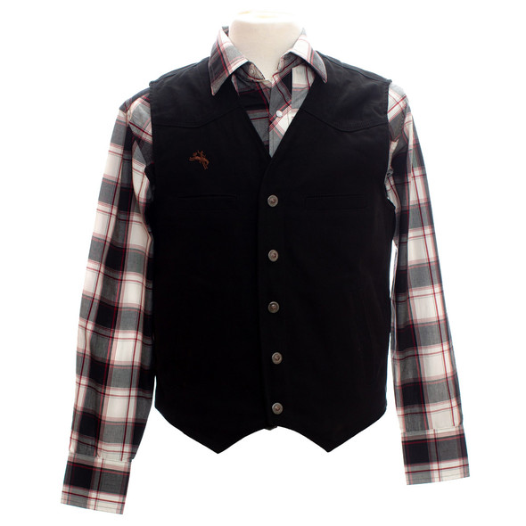 Wyoming Traders - Chaleco De Lana A Cuadros Para Hombre, Color Rojo Y Negro