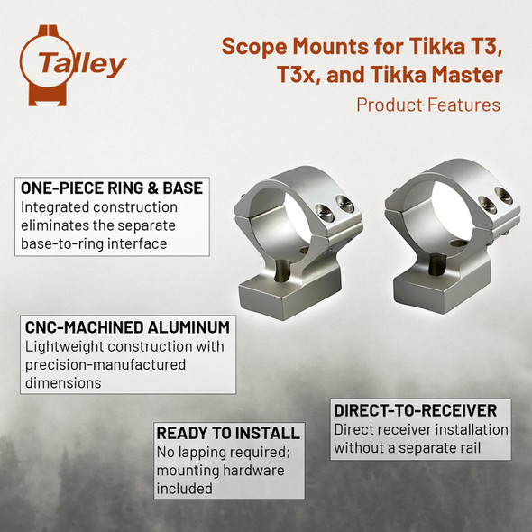 product variation TALLEY Medium Silver 30mm Lightweight Alloy Scope Mount for Knight MK 85 (S740714) image