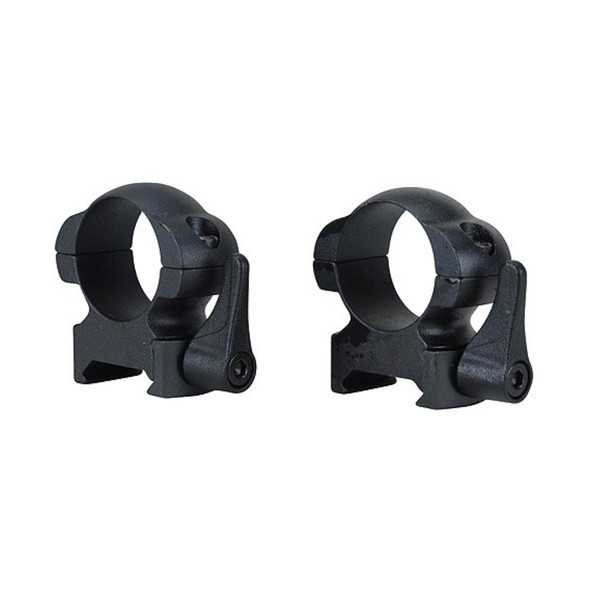 WEAVER Lever Lok 1in High Matte Black Top Mount Rings (WEA-49326)