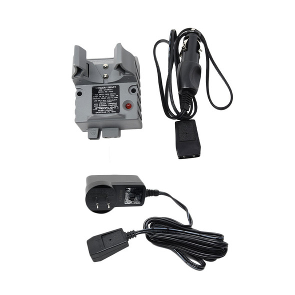 STREAMLIGHT Stinger Smart Charger Holder with 100V/120V AC Charge Cord and 12V DC Car Charge Cord (22051-22060-75105-BUNDLE)