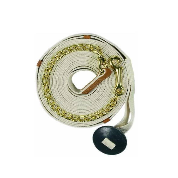 product variation CENTAUR Cotton 35ft Web Lunge Line with Chain (402068WHT-35FT) image