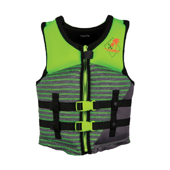 RONIX Boys Vision CGA Youth 50-90lbs Lime Heather Life Vest (214182)