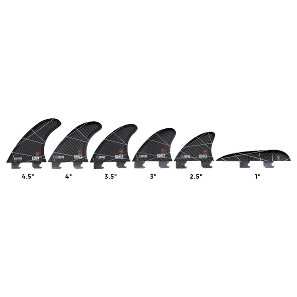 product variation RONIX Floating Fin-S 2.0 Tool-Less Fiberglass 3-Pack 2-3.5in Outer/1-3in Center Surf Fin (219115) image