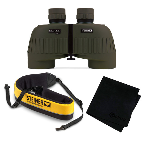 STEINER MM1050 Military-Marine 10x50 With Yellow Float Strap And Cleaning Cloth Binocular (2035+768+MF)