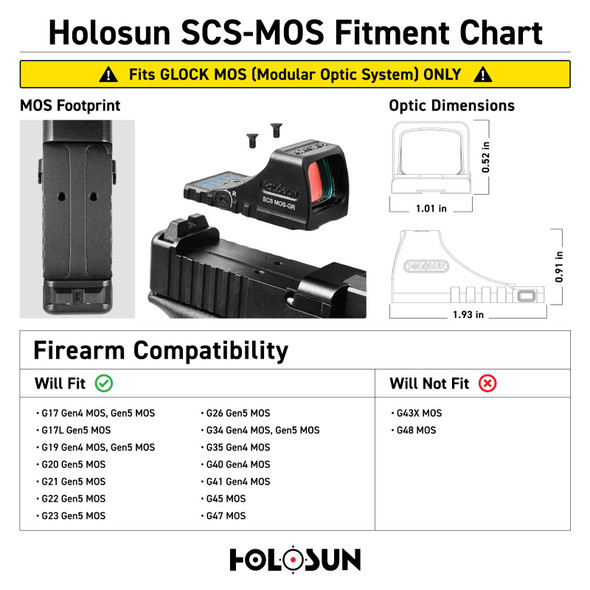 product variation HOLOSUN SCS-MOS Multi-Reticle System Solar-Charging Reflex Sight (SCS-M-GR) image