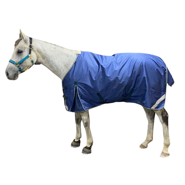 INTREPID INTERNATIONAL Pro-Trainer Navy Turnout Blanket with Detachable Neck Cover (TO68BL3)