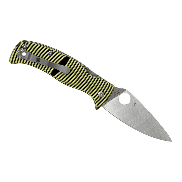 SPYDERCO Caribbean 3.7in G-10 Black/Yellow Leaf Folding Knife (C217GP)