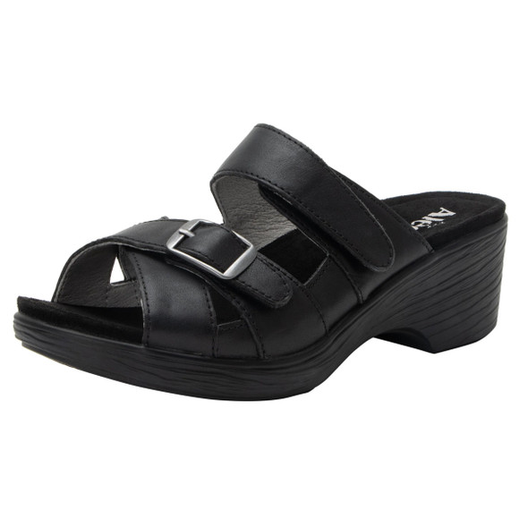 product variation Alegria Sierra womens leather wedge sandal in Coal image