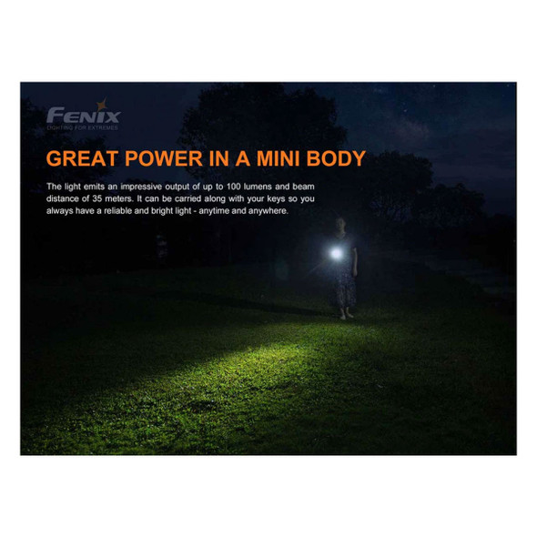 product variation FENIX E01 V2.0 100 Lumens AAA Black Flashlight (E01V2-BLK) image
