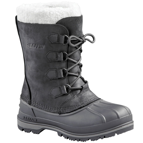 product variation Baffin Canada black women's leather winter boot with a faux-fur colla image