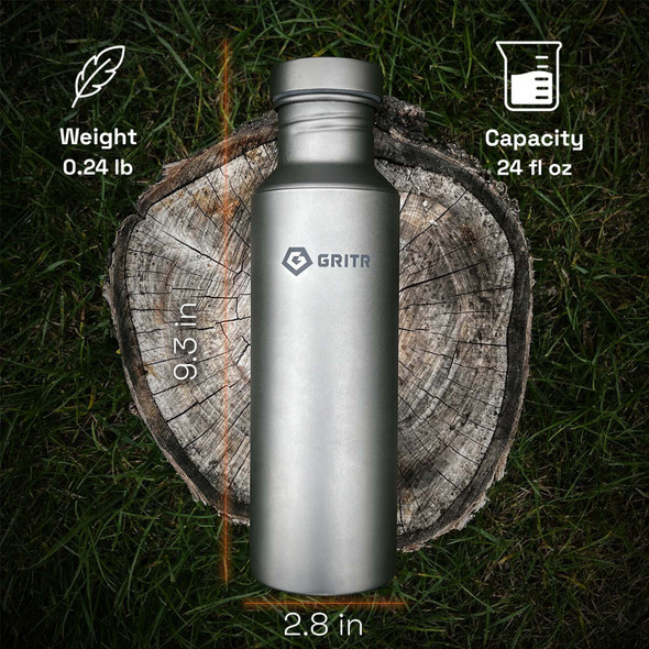 product variation GRITR Titanium Ultralight Leakproof Reusable Sport Water Bottle 24 fl oz/700 ml image