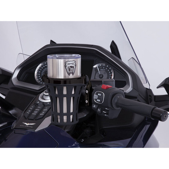 CIRO Goldstrike Black Big Ass Drink Holder with Black Perch Mount for Gold Wing (58919)
