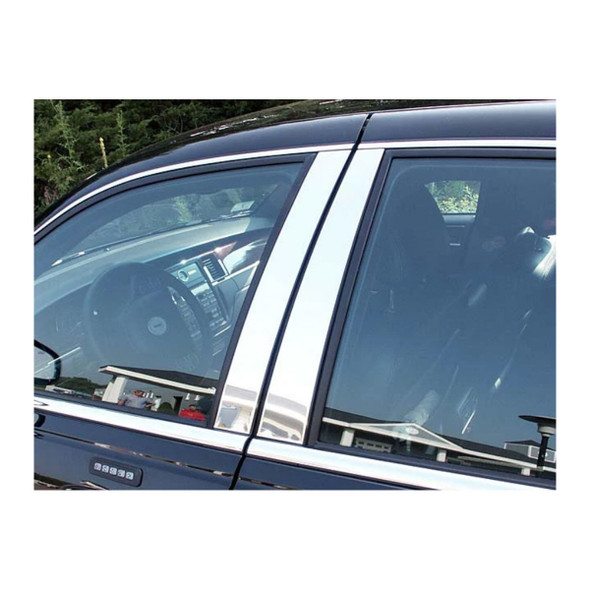 product variation QAA Fits Lincoln Town Car 1998-2011 4 piece Stainless Steel Pillar Post Trim (PP38680) image