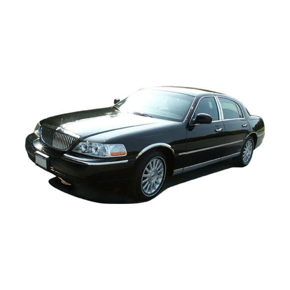 product variation QAA Fits Lincoln Town Car 1998-2002 4 piece Molded Stainless Steel Wheel Well Fender Trim Molding (WZ38680) image