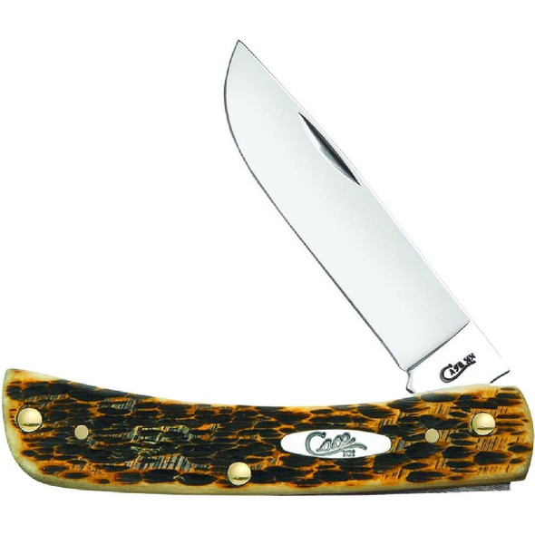 CASE XX Sod Buster Jr Amber Bone Peach Seed Jig Amber Bone Stainless Steel Pocket Knife (00245)