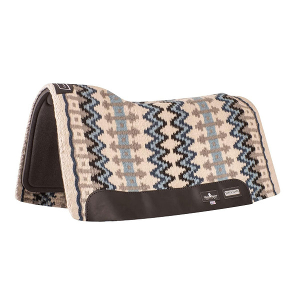 CLASSIC EQUINE Shock Guard Blanket Top 34x38 Cream/Navy Saddle Pad (SGBT3422CRNV)