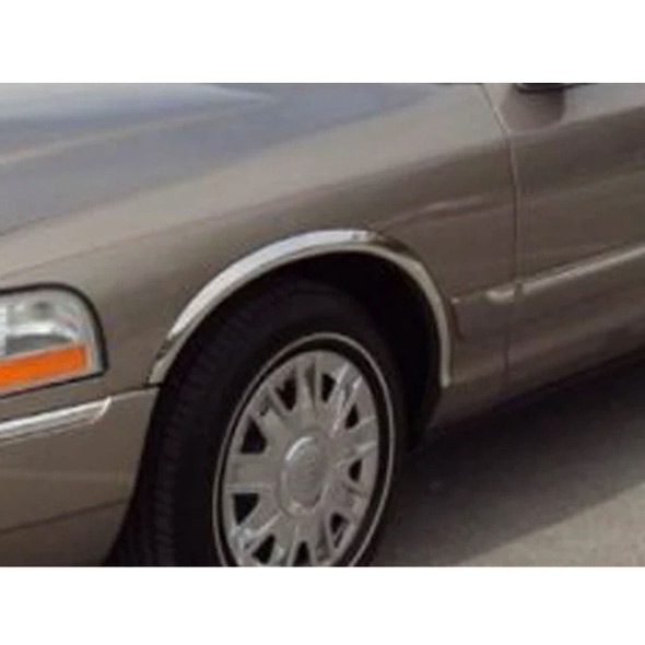 product variation QAA 4-Piece Molded Stainless Steel Wheel Well Fender Trim Molding Fits 2003-2010 Ford Crown Victoria (WZ43483) image