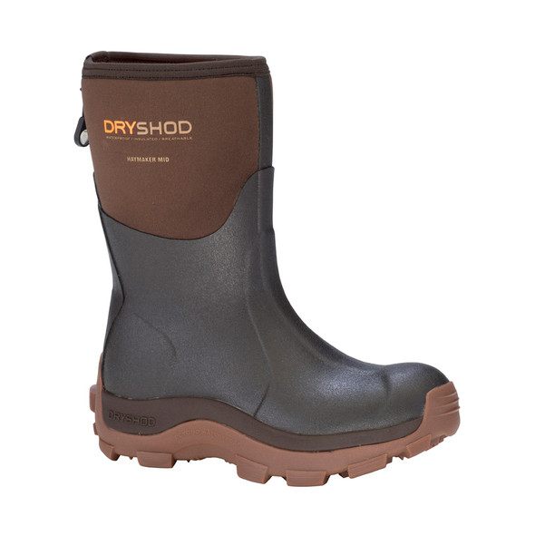 DRYSHOD Womens Haymaker Mid Brown/Peanut Farm Boot (HAY-WM-BR)