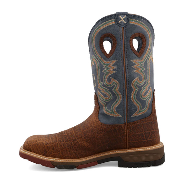 product variation TWISTED X Men's 12in Western Distressed Saddle and Peacock Work Boot (MXBA005) image