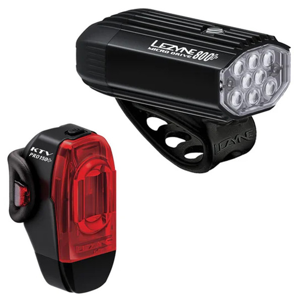 product variation LEZYNE Micro Drive 800+ Bike Light With KTV Drive Pro+ Pair Satin Black Bike Light (1-LED-2P-V1537) image