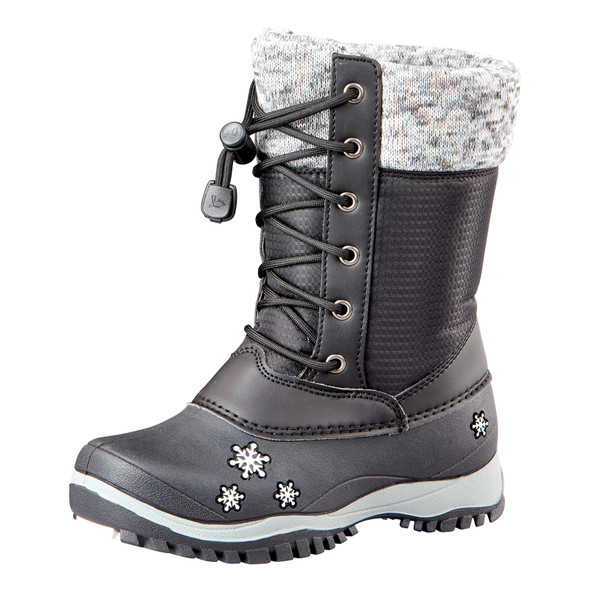 product variation Baffin Avery black girls' junior winter boot with a knit collar image