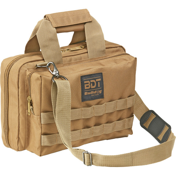 product variation BULLDOG CASES Deluxe Tan 2 Pistol Range Bag w/ Strap and MOLLE (BDT917T) image